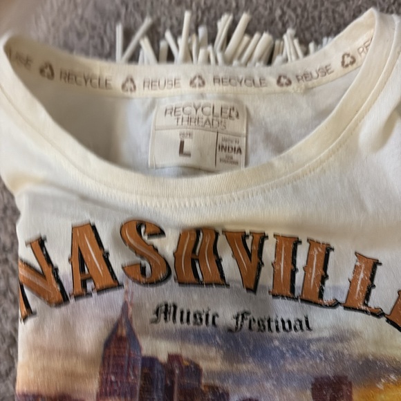 💕NWT💕 Recycled Threads, Nashville Music Festival Top, Large - Picture 4 of 9